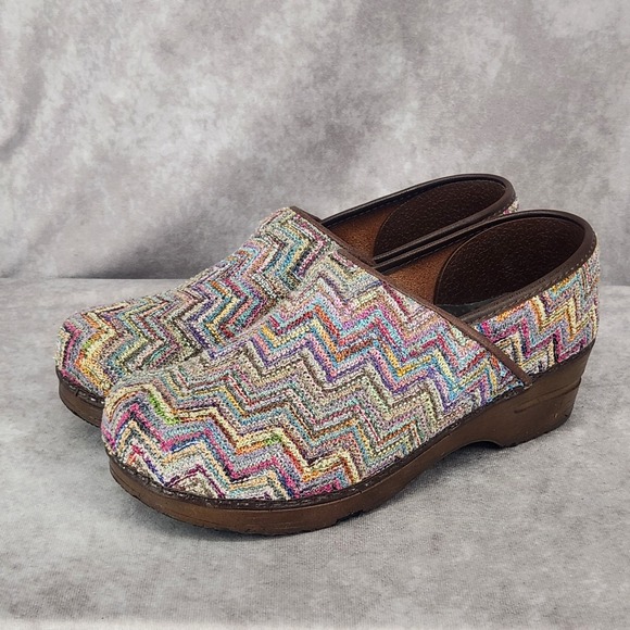 Sanita Womens Clogs Size 40 US 8.5-9 Tweed Woven Rainbow Multicolor Nurse Mule - Picture 1 of 8